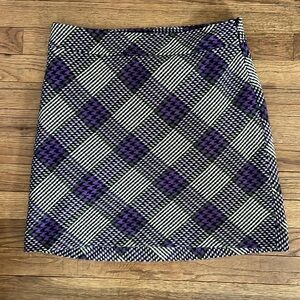 Loft purple plaid pencil skirt for women